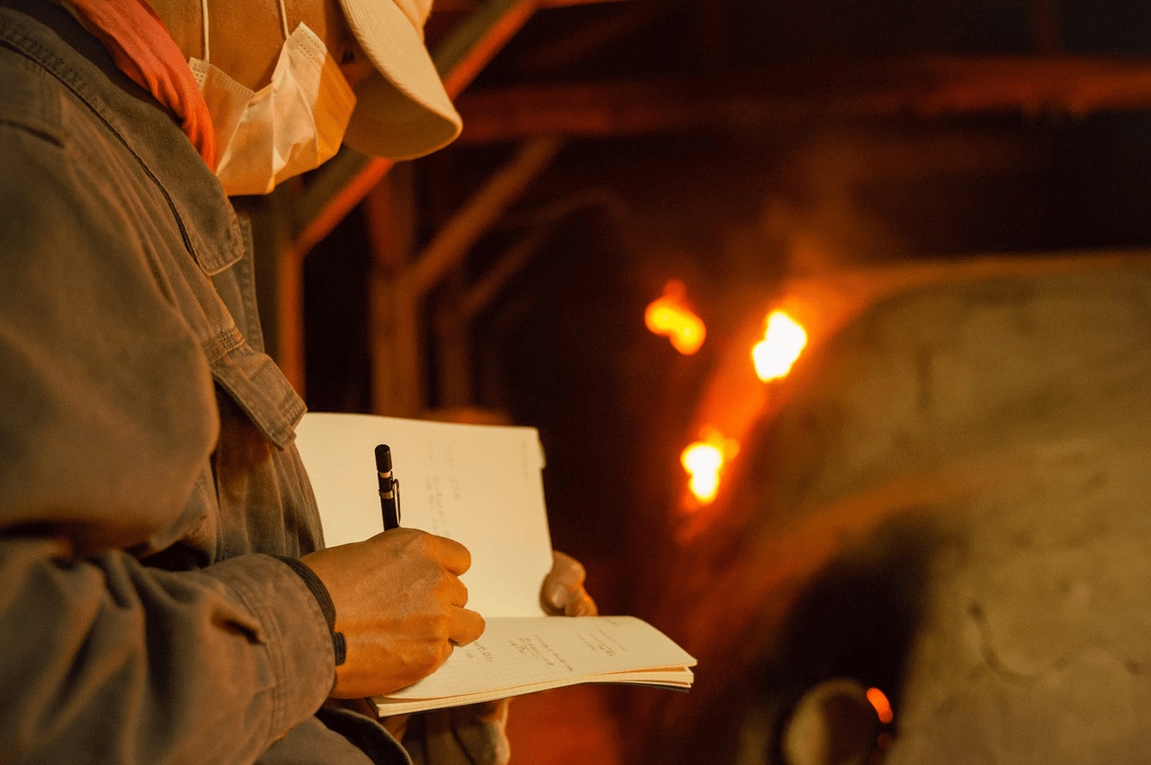 登り窯焼成の記録　益子にて